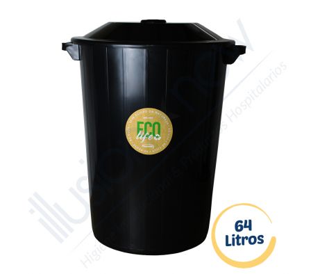 BASURERO 64 LTS C/TAPA - PLASVALE
