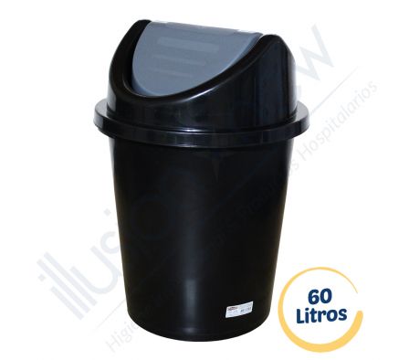 BASURERO 60 LTS C/TAPA BASCULANTE PLASNEW