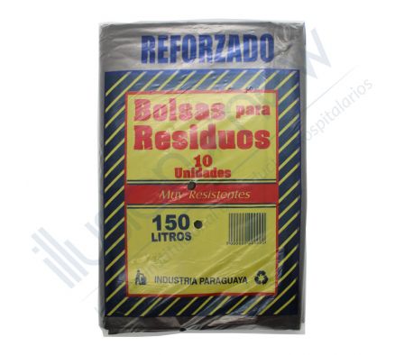 BOLSA NEGRA PAQ X 10 UNID. 150 LTS REFORZADO