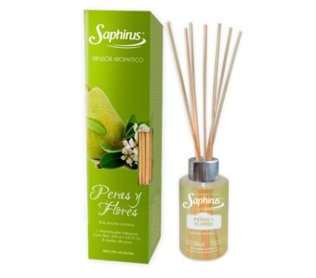 AROMATIZANTE DE AMBIENTE CON VARILLAS PERAS Y FLORES 125 ML