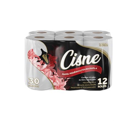 Papel Higiénico Cisne Doble Hoja 30 mts x 12 Rollos