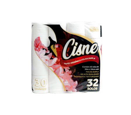 Papel Higiénico Cisne Doble Hoja 30 mts x 32 Rollos