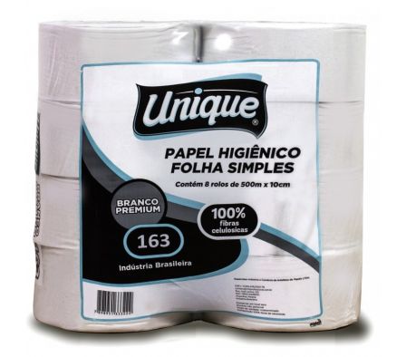 PAPEL HIGENICO UNIQUE 163 PREMIUN EXTRA CEL. 500 MTS FARDO X08 ROLLOS