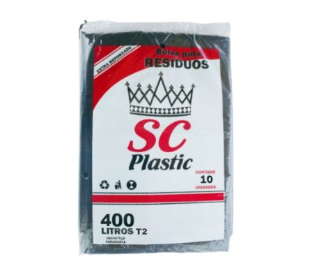 BOLSA NEGRA PAQ X 10 UNID. 400 LTS EXTRA REFORZADO