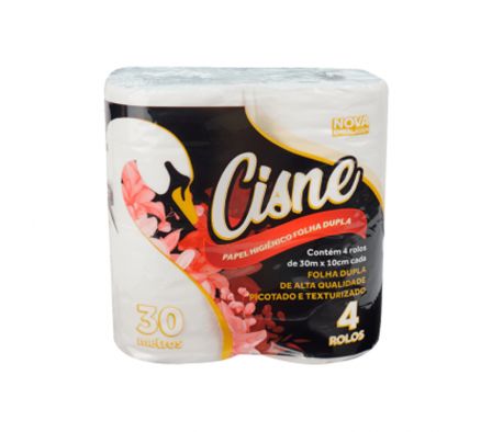 Papel Higiénico Cisne Doble Hoja 30 mts x 4 Rollos