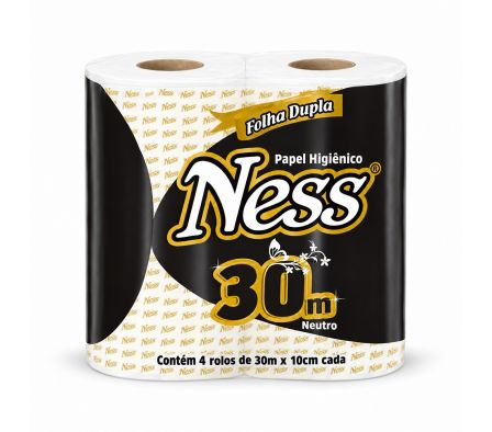 Papel Higiénico Ness Neutro Doble Hoja 30 mts x 4 Rollos