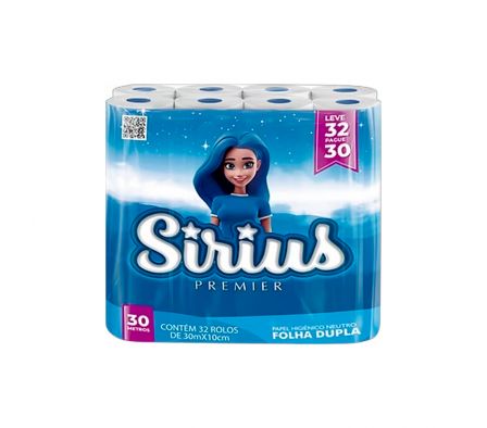 Papel Higiénico Sirius Premier Doble Hoja 30 mts x 32 Rollos