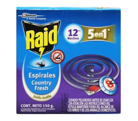 ESPIRALES MATAMOSQUITOS RAID COUNTRY FRESH DOBLE ACCION