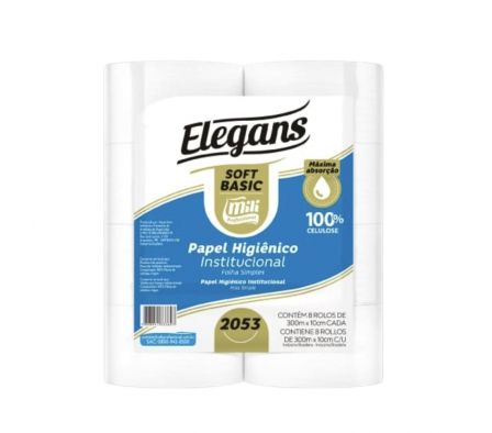 Papel Higiénico Mili Elegans 300 mts x 8 Rollos