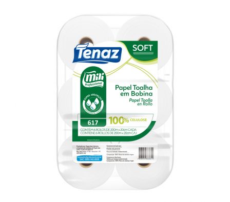 Papel Toalla Tenaz Mili Soft 617 x 200 mts x 6 Unid