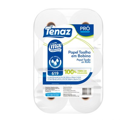 Tenaz Papel Toalla Mili Pro 619 x 200 mts x 6 Unid