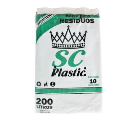 BOLSA NEGRA PAQ X 10 UNID. 200 LTS ESPECIAL CON EMPAQUE