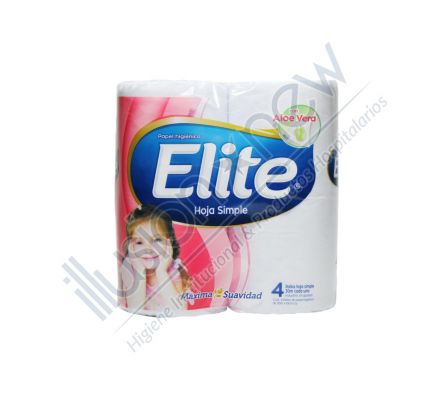 PAPEL HIGIENICO ELITE C/ ALOE VERA H. SIMPLE 1 PAQ 4 UNID 30 MTS