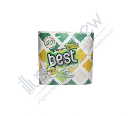 PAPEL HIGIENICO BEST NEUTRO NATURAL 1 PAQ 4 UNID X 40 MTS