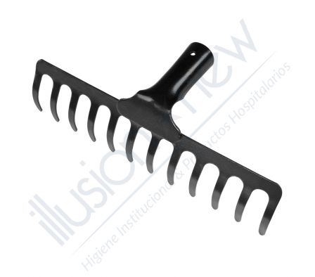 RASTRILLO DE METAL TRAMONTINA P/ JARDIN 12 DIENTES NEGRO