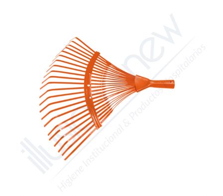 RASTRILLO DE METAL TRAMONTINA P/ JARDIN 22 DIENTES COLOR NARANJA