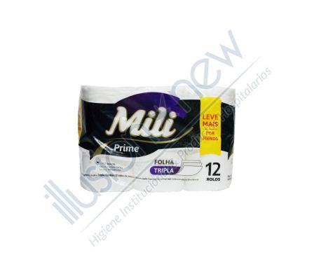PAPEL HIGIENICO MILI SUPER SUAVE H. TRIPLE 1 PAQ 12 UNID 20 MTS