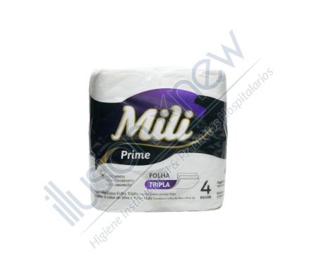 PAPEL HIGIENICO MILI SUPER SUAVE H. TRIPLE 1 PAQ 4 UNID 20 MTS