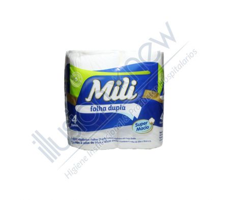 PAPEL HIGIENICO MILI PERF. ESENCIA FLORAL H. DOBLE 1 PAQ 4 UNID 30 MTS