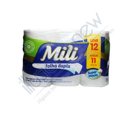 PAPEL HIGIENICO MILI SUPER SUAVE H. DOBLE 1 PAQ 12 UNID 30 MTS
