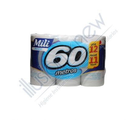 PAPEL HIGIENICO MILI BIANCO H. SIMPLE 1 PAQ 12 UNID 60 MTS