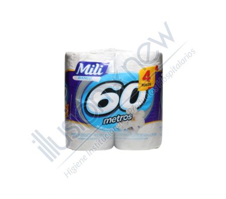 PAPEL HIGIENICO MILI BIANCO PERFUMADO H. SIMPLE 1 PAQ 4 UNID 60 MTS