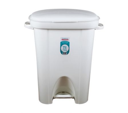 BASURERO A PEDAL 72 LTS BCO SANREMO