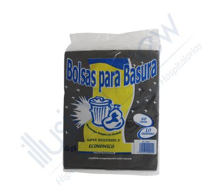 BOLSA NEGRA PAQ X 10 UNID. 60 LTS ESPECIAL