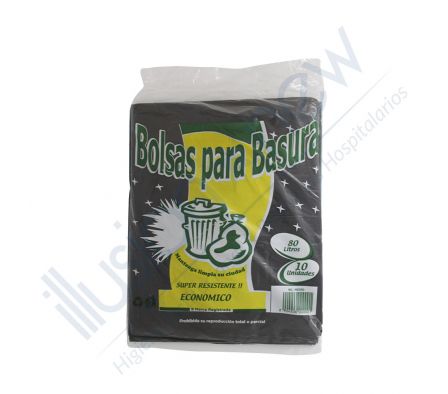 BOLSA NEGRA PAQ X 10 UNID. 80 LTS ESPECIAL