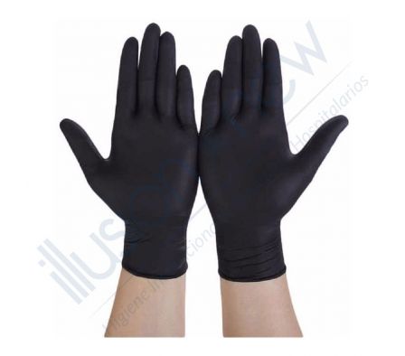 CAJA GUANTE NITRILO NEGRO MEDIANO - X 100 UNID