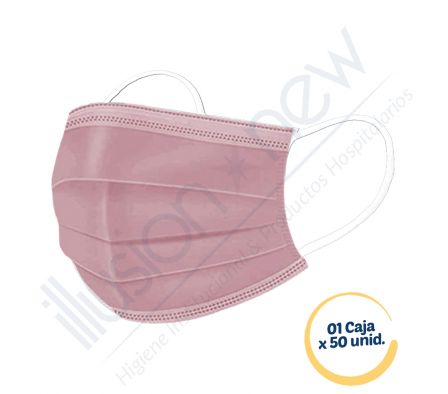 PAQ. TAPABOCAS DESECHABLES ADULTOS X 50 UNIDADES ROSADO